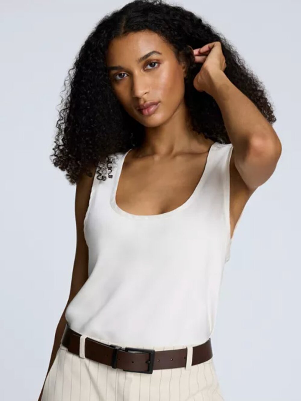 Satin Scoop Neck Tank Top